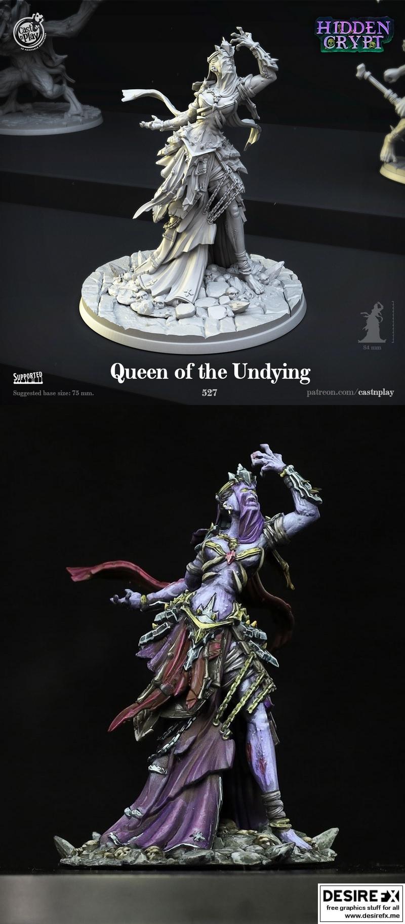 隐秘密室——不朽女王 3D打印模型|Cast N Play – Hidden Crypt – Queen of the Undying – 3D Print Model STL