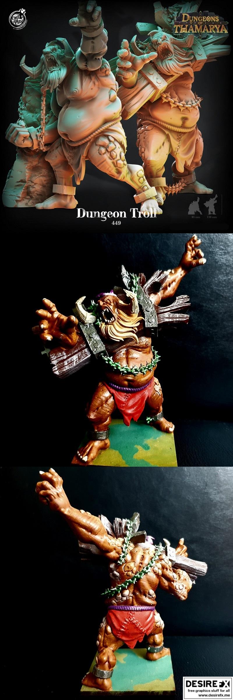 泰姆亚冒险 dungeon troll 3D打印模型|Cast N Play – Dungeons of Thamarya – Dungeon Troll – 3D Print Model STL