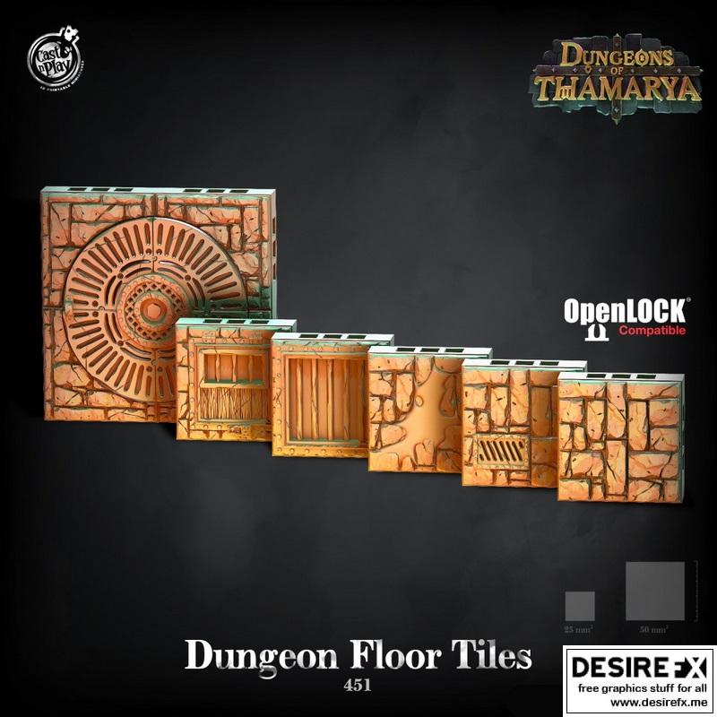 泰姆亚里地下城 floor瓷砖 3D打印模型|Cast N Play – Dungeons of Thamarya – Dungeon Floor Tiles – 3D Print Model STL