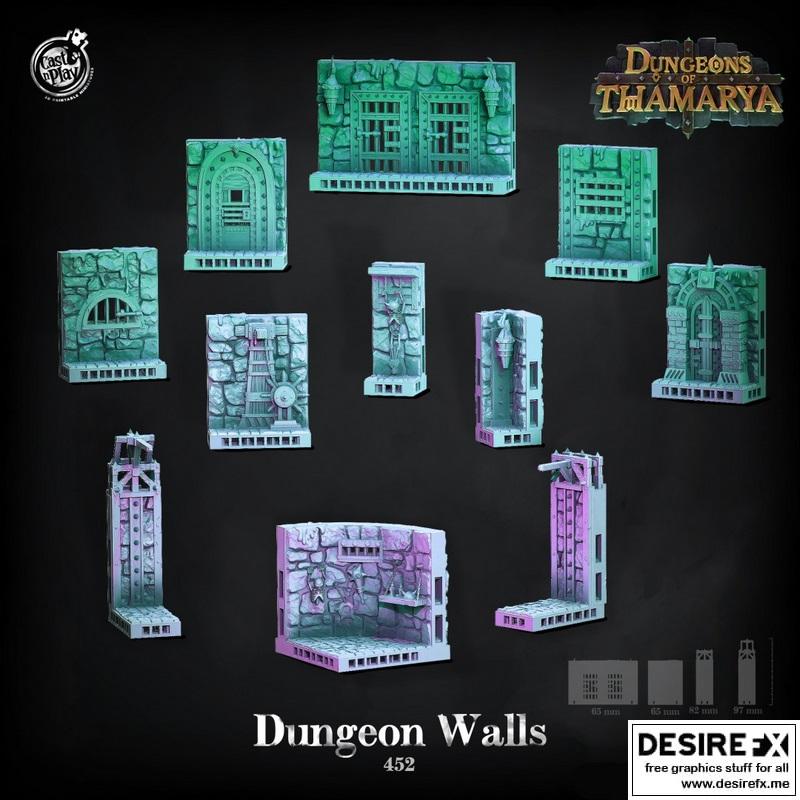 泰姆亚地下城—— dungeon walls 3D打印模型|Cast N Play – Dungeons of Thamarya – Dungeon Walls – 3D Print Model STL