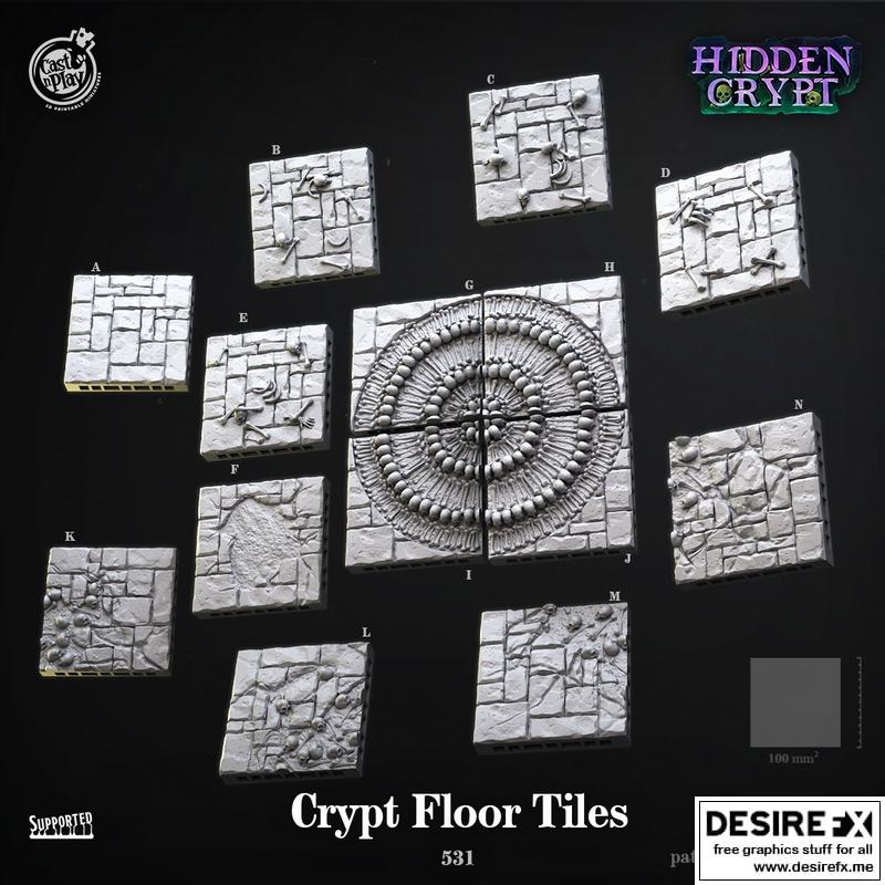 Cast N Play - 隐藏密室 - 密室地板砖 3D打印模型|Cast N Play – Hidden Crypt – Crypt Floor Tiles – 3D Print Model STL