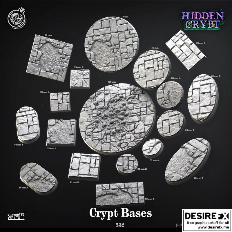 Cast N Play - 隐藏密室 - 密室基座 - 3D打印模型|Cast N Play – Hidden Crypt – Crypt Bases – 3D Print Model STL
