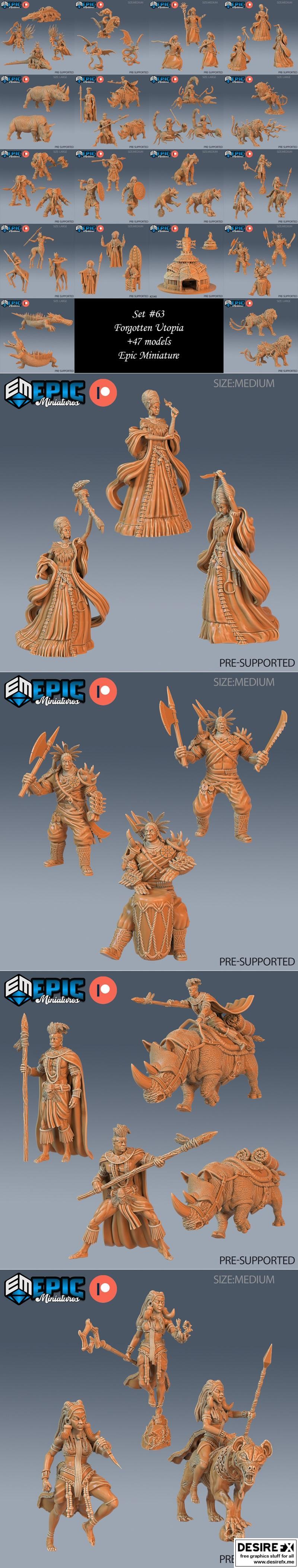 史诗迷你模型——失落乌托邦套装 3D打印模型|Epic Miniatures – Forgotten Utopia Set – 3D Print Model STL