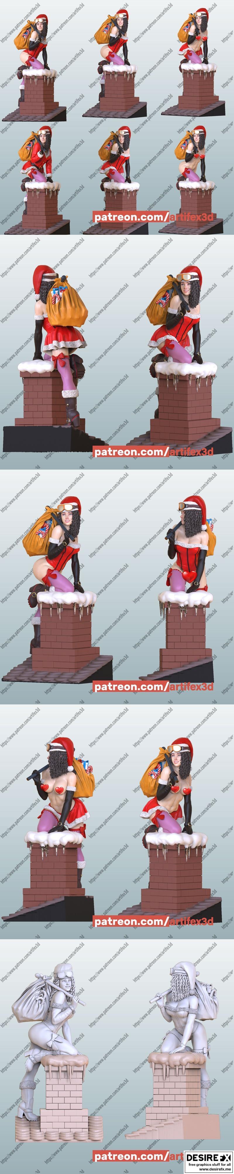 Lady Santa圣诞3D打印模型|Lady Santa Christmas – 3D Print Model STL