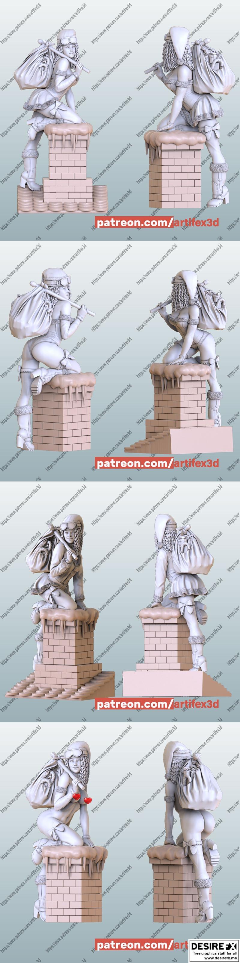 Lady Santa圣诞3D打印模型|Lady Santa Christmas – 3D Print Model STL