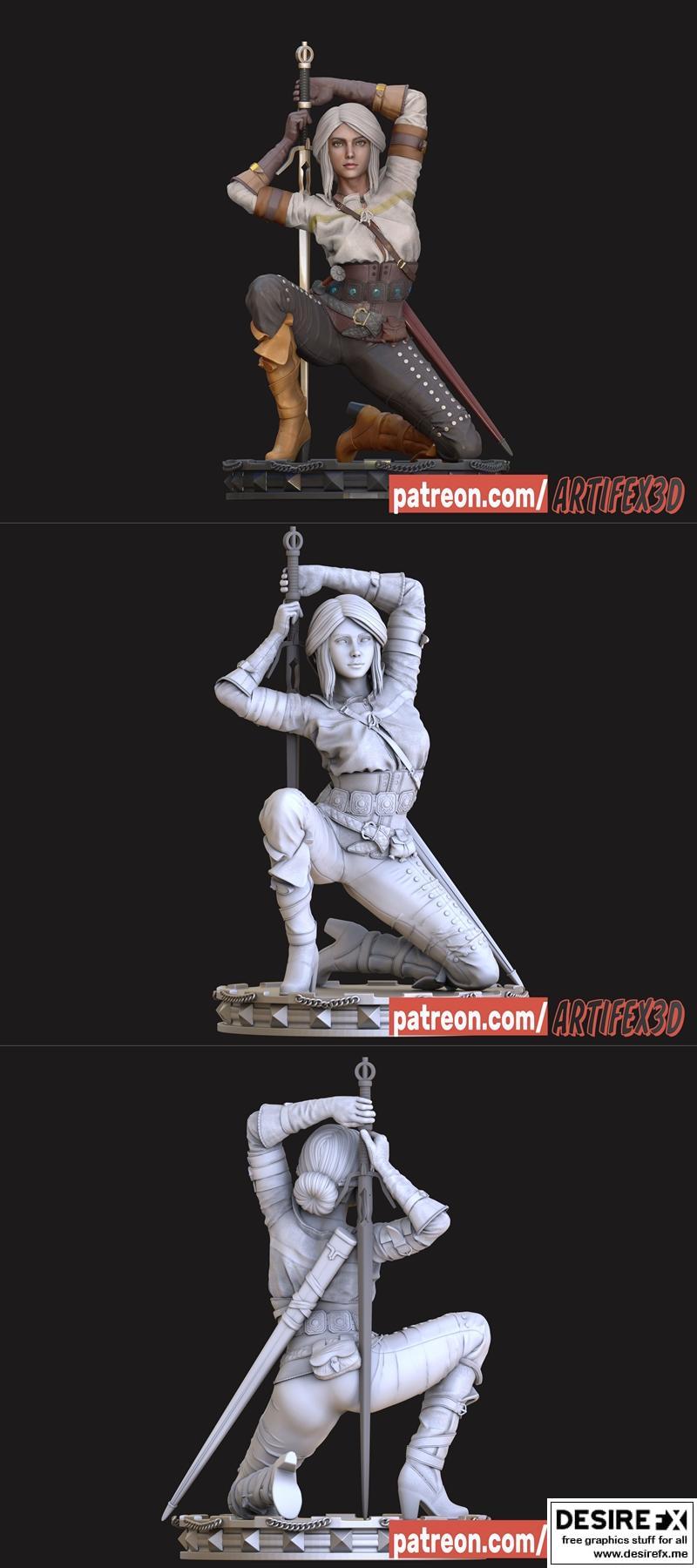巫师：希里 3D打印模型|Ciri The Witcher – 3D Print Model STL