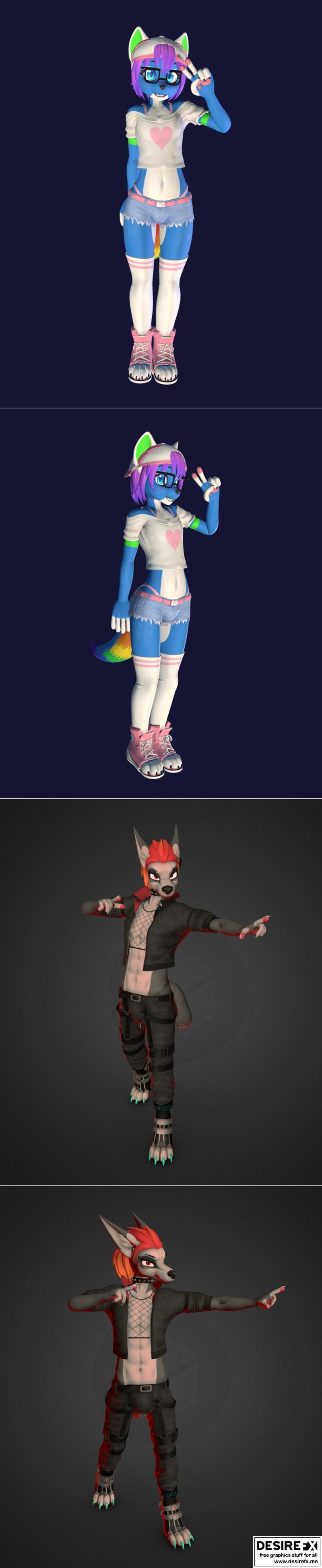 VRChat与Ryla（毛绒角色）3D打印模型STL|Icarus VRChat and Ryla (fursona) – 3D Print Model STL