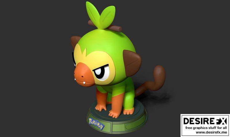 宝可梦 Grookey 3D打印模型|Grookey – Pokemon Fanart 3D print model