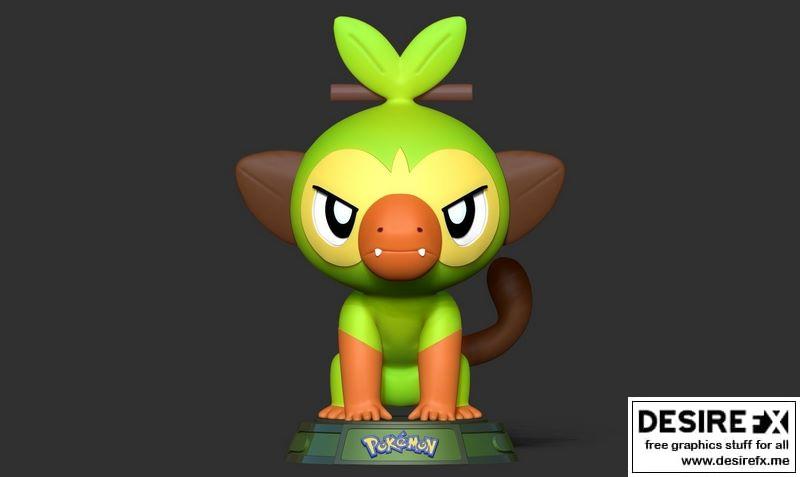 宝可梦 Grookey 3D打印模型|Grookey – Pokemon Fanart 3D print model