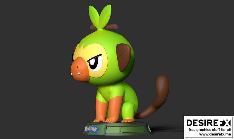 宝可梦 Grookey 3D打印模型|Grookey – Pokemon Fanart 3D print model