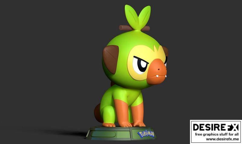 宝可梦 Grookey 3D打印模型|Grookey – Pokemon Fanart 3D print model