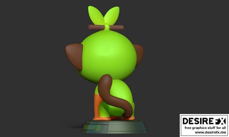 宝可梦 Grookey 3D打印模型|Grookey – Pokemon Fanart 3D print model