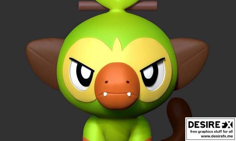 宝可梦 Grookey 3D打印模型|Grookey – Pokemon Fanart 3D print model