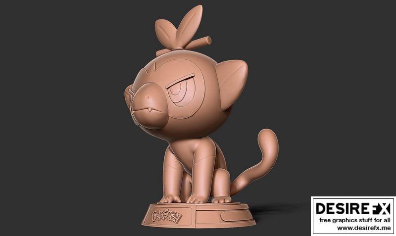 宝可梦 Grookey 3D打印模型|Grookey – Pokemon Fanart 3D print model