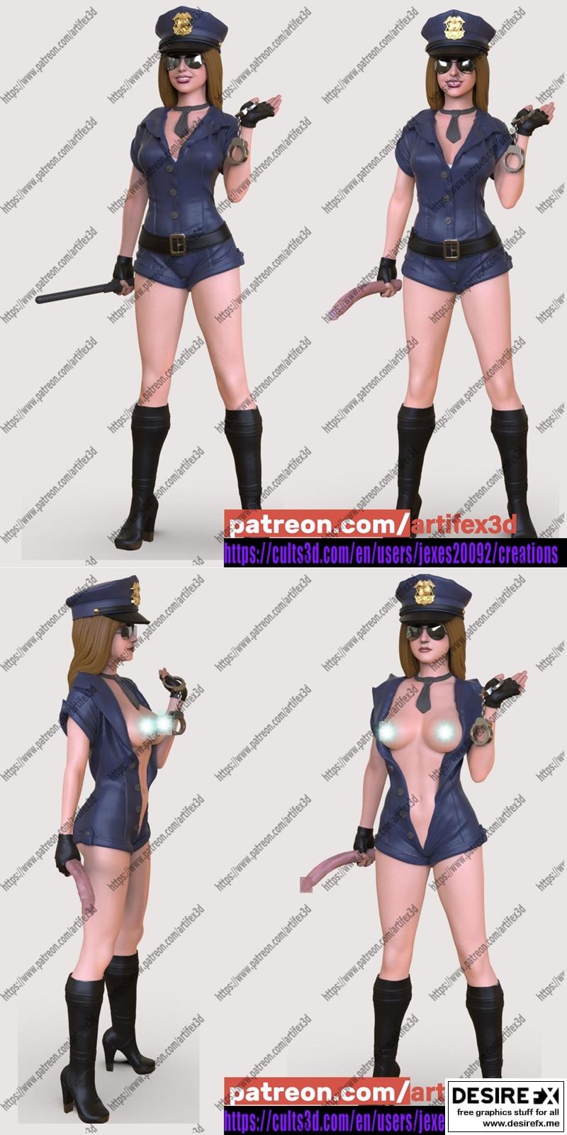 女警察3D打印模型|The Girl Is a Policeman – 3D Print Model STL