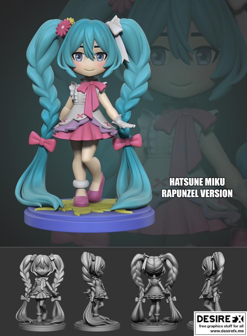 米奇· Rapunzel 3D打印模型|Miku Rapunzel – 3D Print Model STL