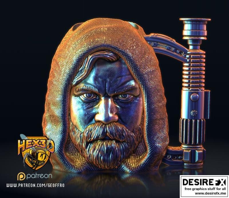 Hex3D - 赖博汉马克杯 V2 - 3D打印模型|Hex3D – Obi Wan Mug V2 – 3D Print Model STL