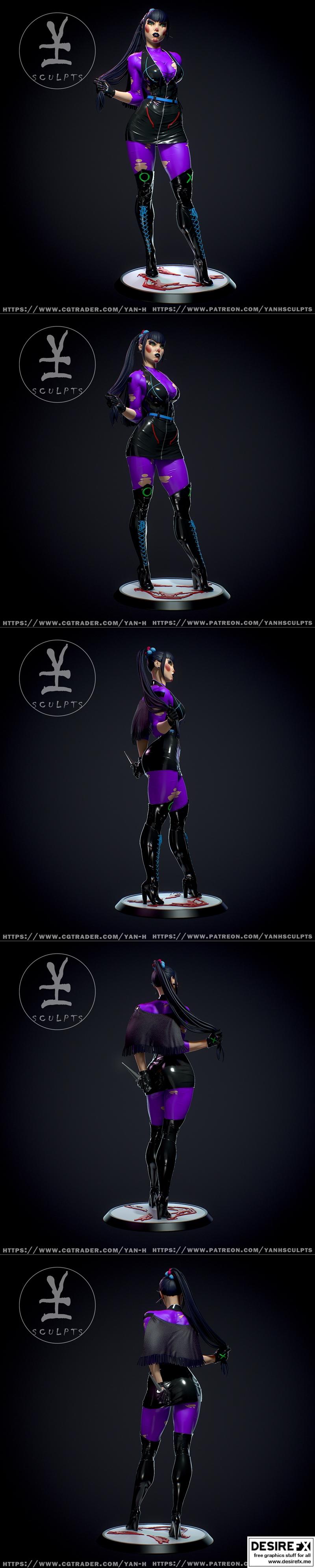 Punchline 3D打印模型：Yan-H角色立体模型|Punchline – Yan-H – 3D Print Model STL