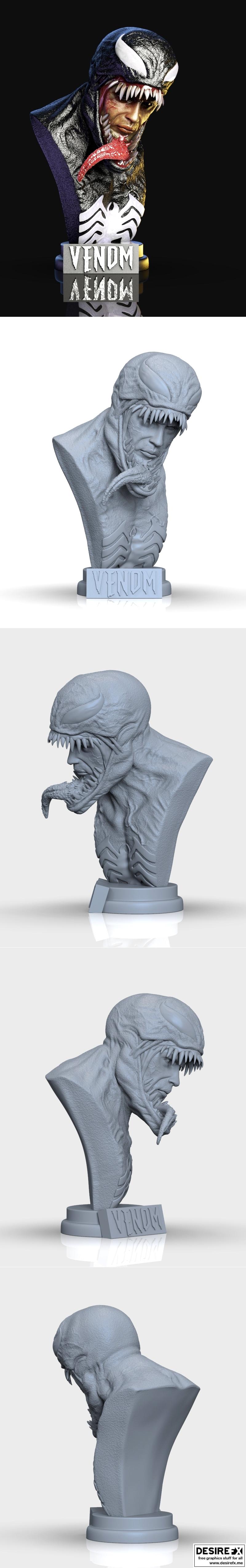 毒液模型3D打印文件|Venom Bust – 3D Print Model STL