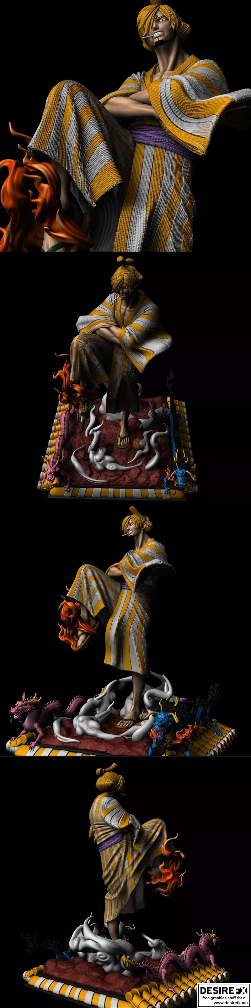 海贼王 三剑客 3D打印模型|SANJI – ONE PIECE – 3D Print Model STL