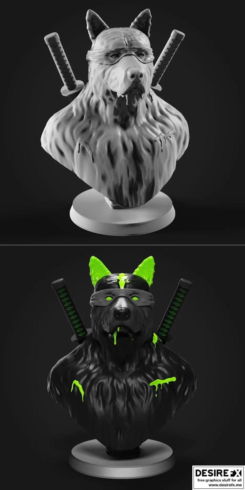 Ninja犬 3D打印模型|Ninja Dog – 3D Print Model STL
