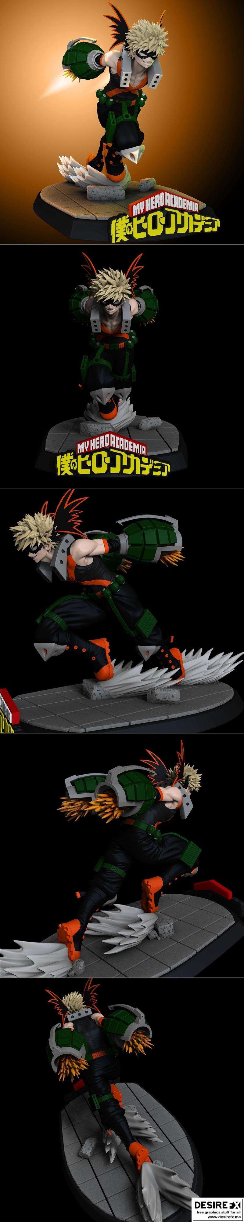 我的英雄academia 佐佐木_pose 3d打印模型|Bakugo Pose 2 from My Hero Academia – 3D Print Model STL