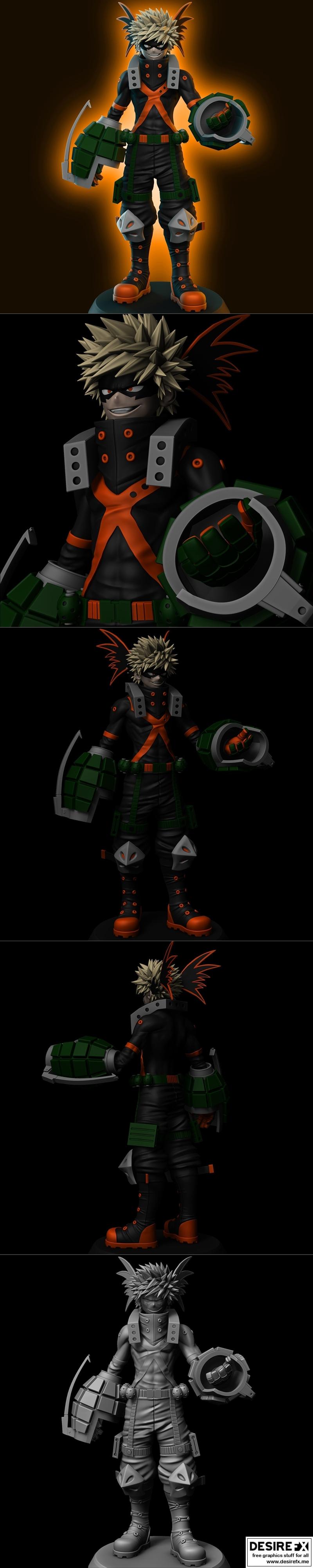 《我的英雄学院 Bakugo 3D打印模型》|Bakugo My Hero Academy – 3D Print Model STL