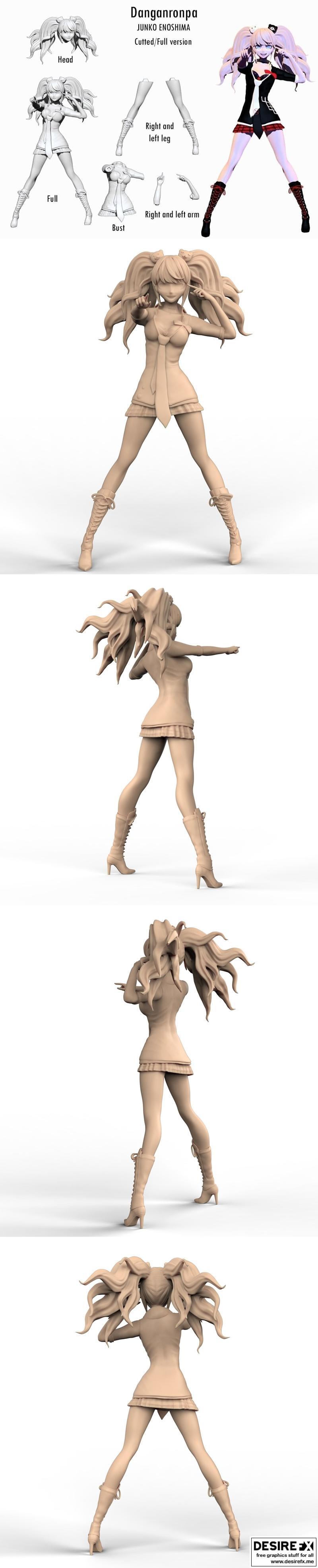 江之岛 Junko Danganronpa 3D打印模型|Junko Enoshima Danganronpa – 3D Print Model STL