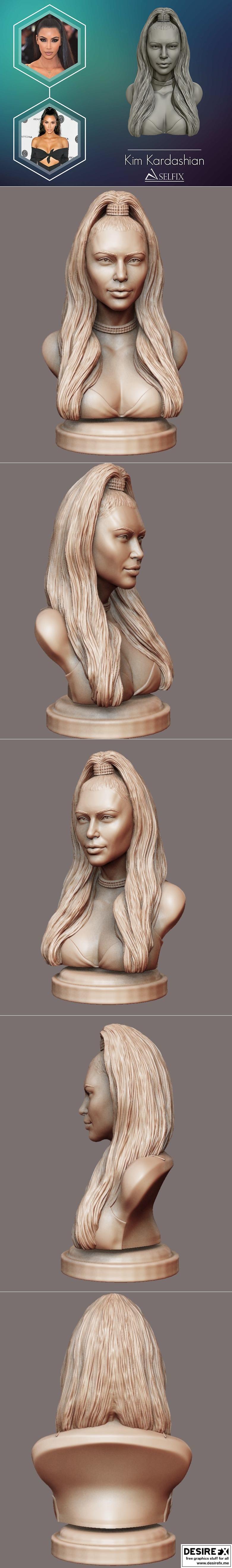 金凯莉胸模 3D打印模型 STL|Kim Kardashian Bust – 3D Print Model STL