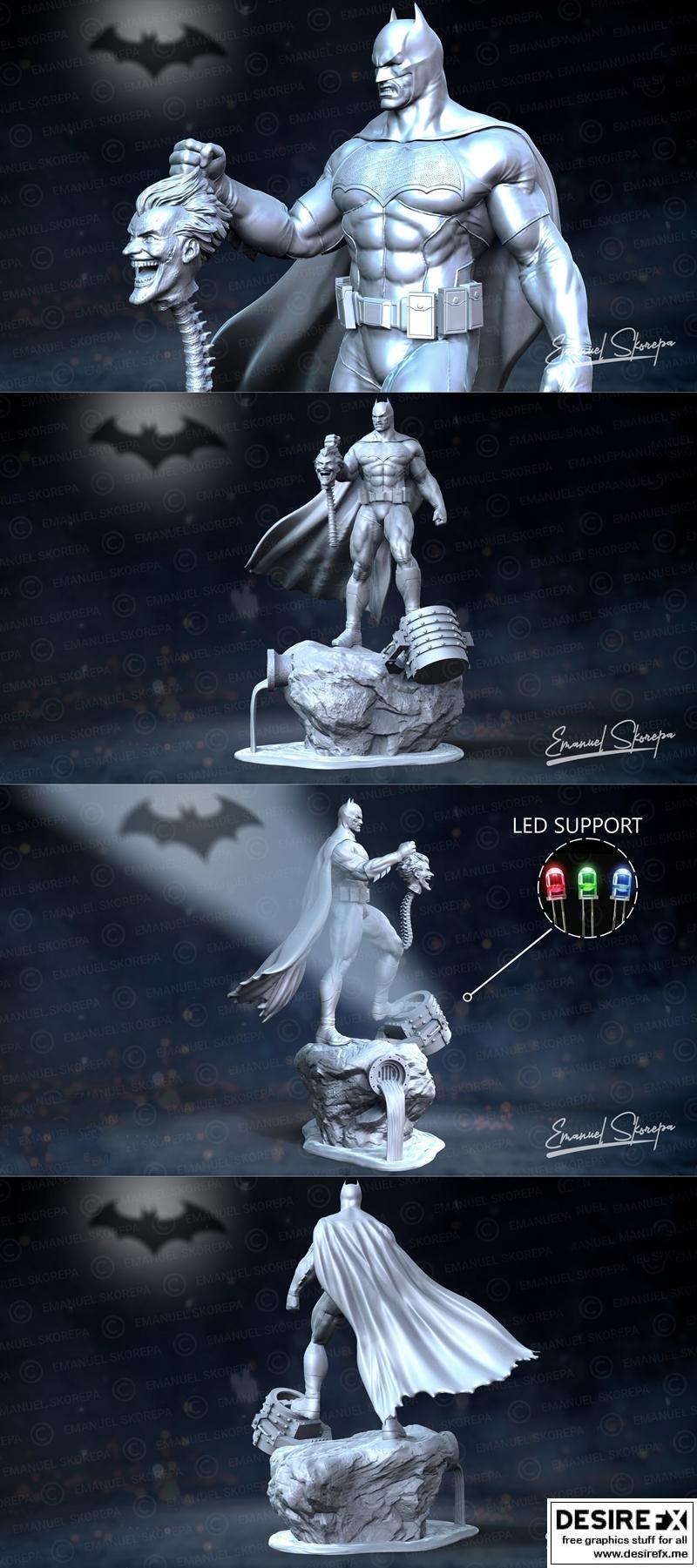 蝙蝠侠与小丑3D打印模型|Batman and Joker statue – 3D Print Model STL