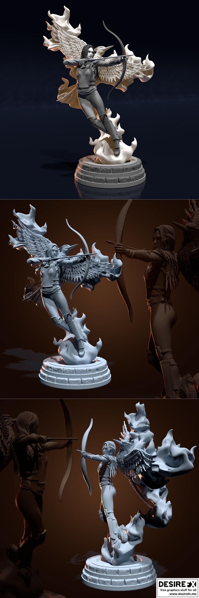 3D打印模型：《饥饿游戏》凯特尼斯·艾佛deen|Katniss Everdeen – 3D Print Model STL