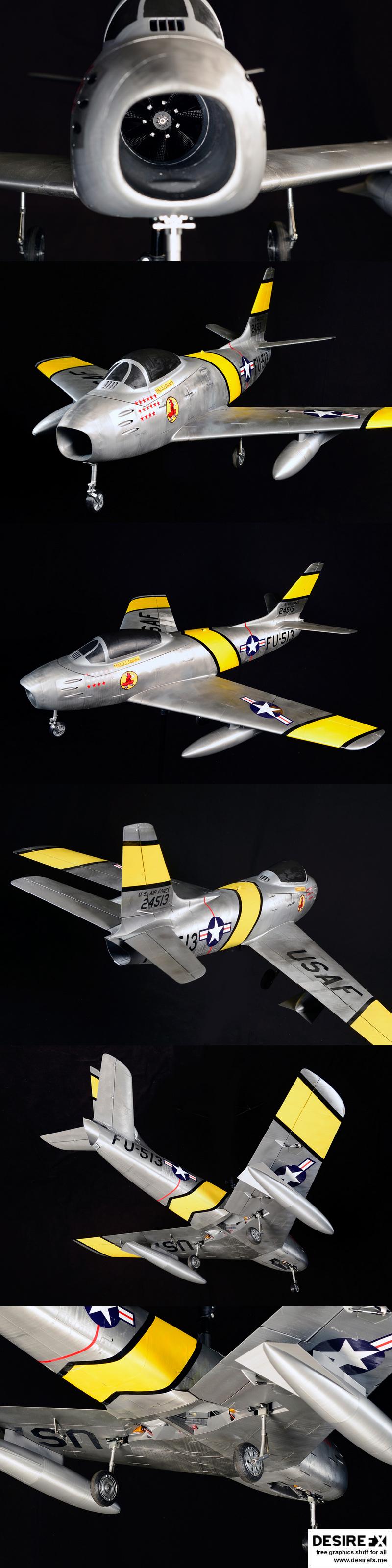 3D打印模型：F-86 Sabre战斗机|Printable Airplanes – F-86 SABRE – 3D Print Model STL