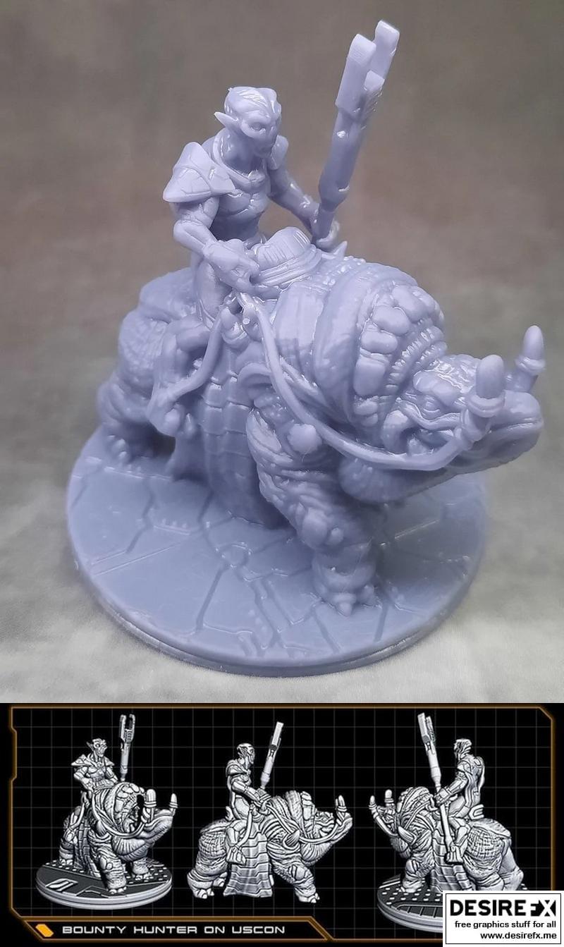 科幻赏金猎人骑手——3D打印模型|Sci-Fi Bounty Hunter Rider – 3D Print Model STL
