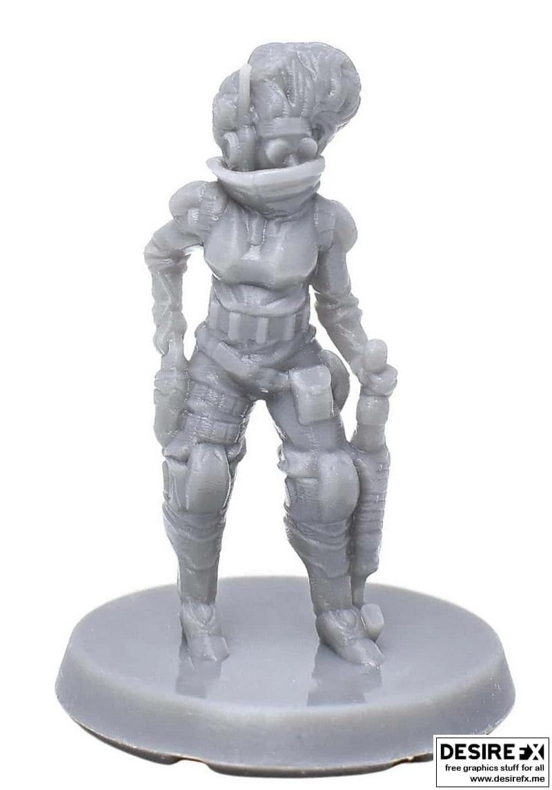 科幻女外星赏金猎人 3D打印模型|Sci-Fi Female Alien Bounty Hunter – 3D Print Model STL
