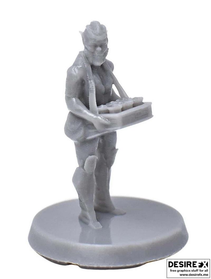 科幻外星食物摊贩——3D打印模型|Sci-Fi Alien Food Vendor – 3D Print Model STL