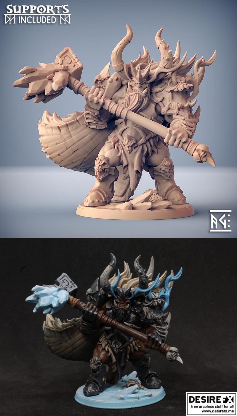 哥特拉克寒霜之拳——霜金属氏族英雄 3D打印模型|Artisan Guild – Gothrak Doomfist – Frostmetal Clan Hero – 3D Print Model STL