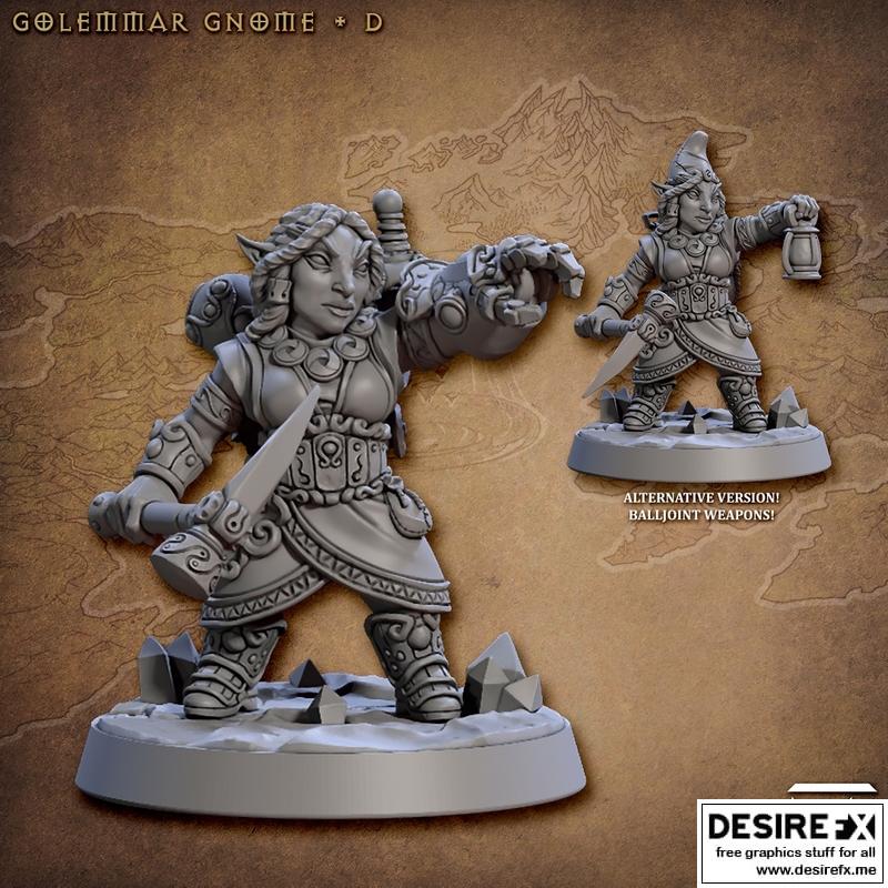 匠艺工坊 - 去尔马尔小精灵 - D型3D打印模型|Artisan Guild – Golemmar Gnome D – 3D Print Model STL