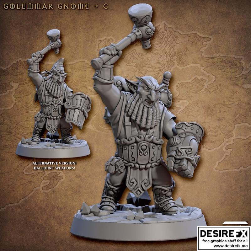 匠艺工坊 - 哥利玛小矮人C - 3D打印模型|Artisan Guild – Golemmar Gnome C – 3D Print Model STL