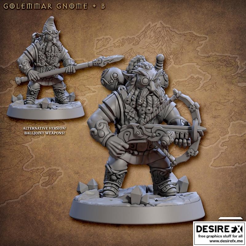 匠艺工坊 - 去尔玛小矮人 - 3D打印模型|Artisan Guild – Golemmar Gnome B – 3D Print Model STL