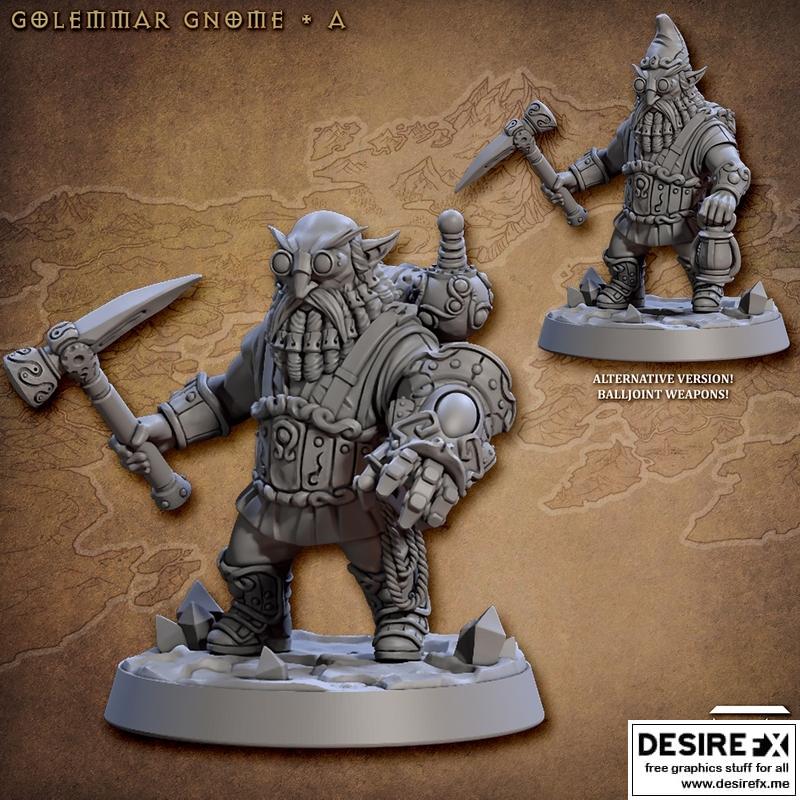 匠艺工坊-哥莱姆马小矮人-3D打印模型|Artisan Guild – Golemmar Gnome A – 3D Print Model STL
