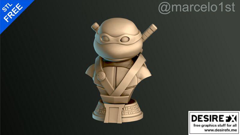 龟甲战士持剑造型3D打印模型|Turtle Warrior with Swords – Bust and a Container Base – 3D print model