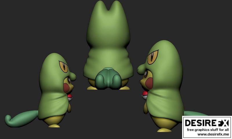 宝可梦 - 奇普利 - 树cko 3D打印模型|Pokemon – Pikachu Treecko Cosplay 3D print model