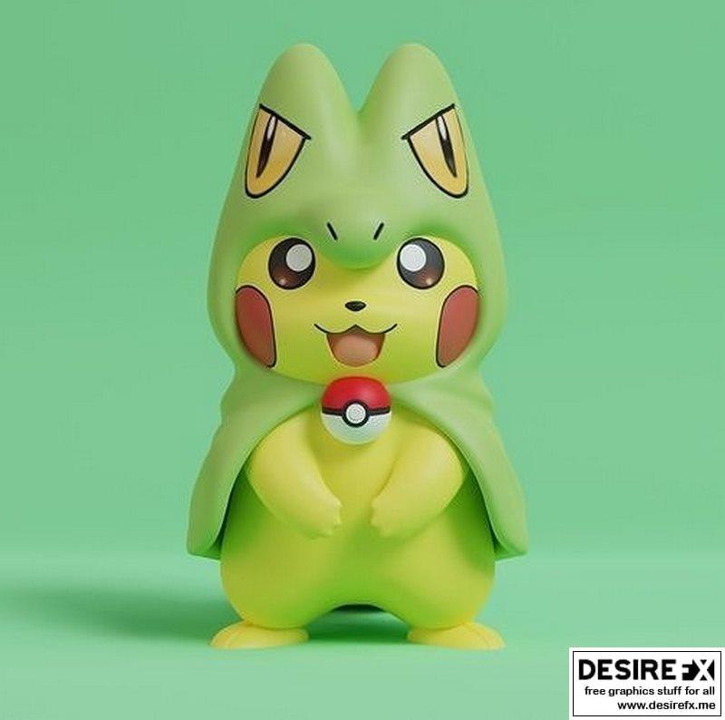 宝可梦 - 奇普利 - 树cko 3D打印模型|Pokemon – Pikachu Treecko Cosplay 3D print model