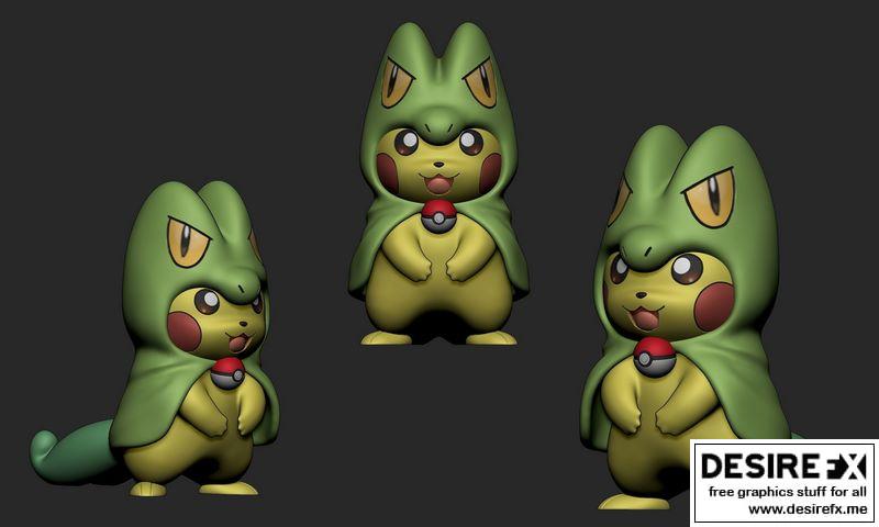宝可梦 - 奇普利 - 树cko 3D打印模型|Pokemon – Pikachu Treecko Cosplay 3D print model