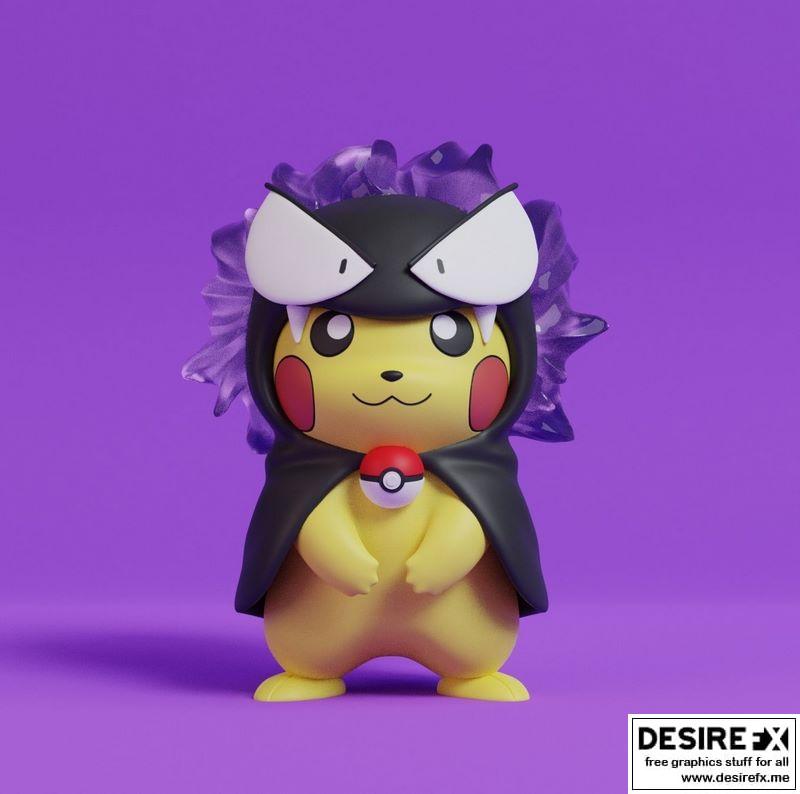 宝可梦 皮卡丘 3D打印模型|Pokemon – Pikachu Cosplay Gastly 3D print model