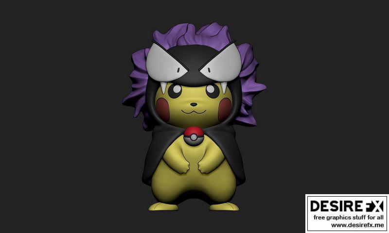 宝可梦 皮卡丘 3D打印模型|Pokemon – Pikachu Cosplay Gastly 3D print model