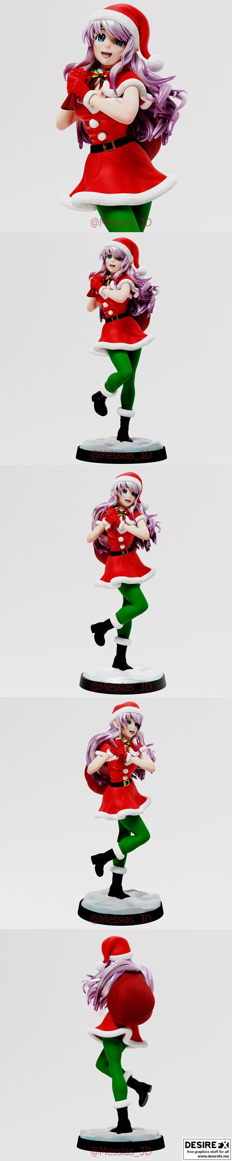 圣诞女孩 3D打印模型|Merry Christmas Girl – 3D Print Model STL