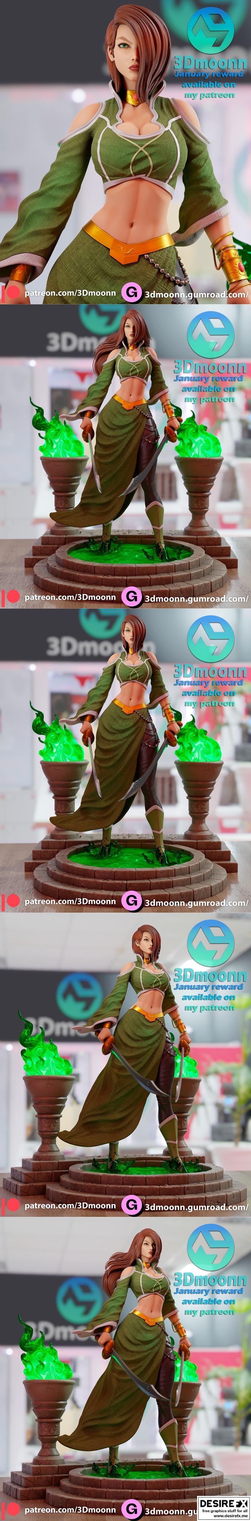 Talia阿尔古尔 3D打印模型 STL|Talia Al Ghul Render – 3Dmoonn – 3D Print Model STL