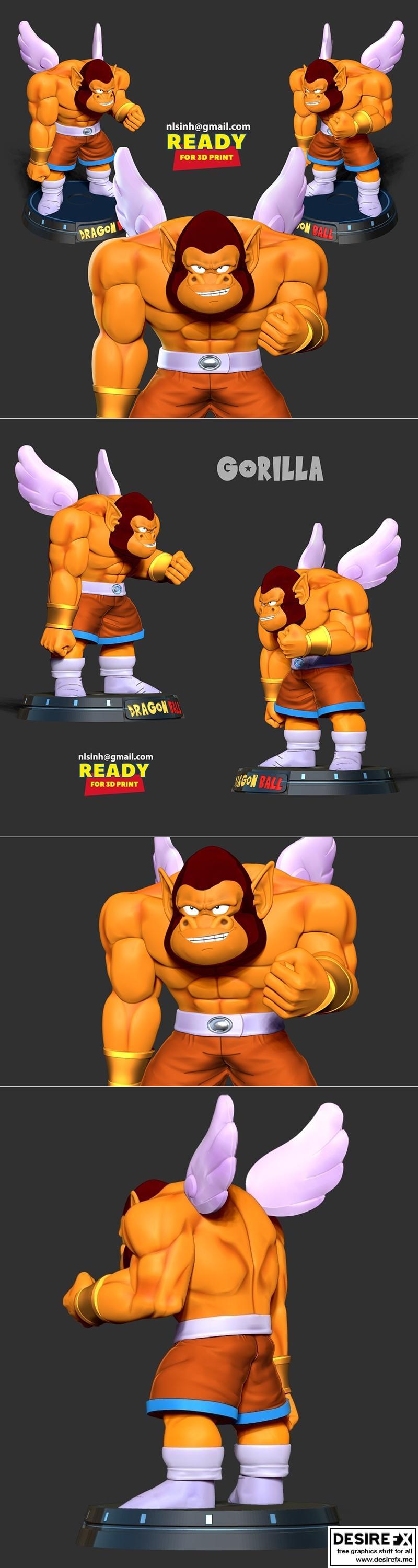 龙珠Z 3D打印模型：猩猩角色雕塑|Gorilla – Dragon Ball Z Fanart – 3D Print Model STL