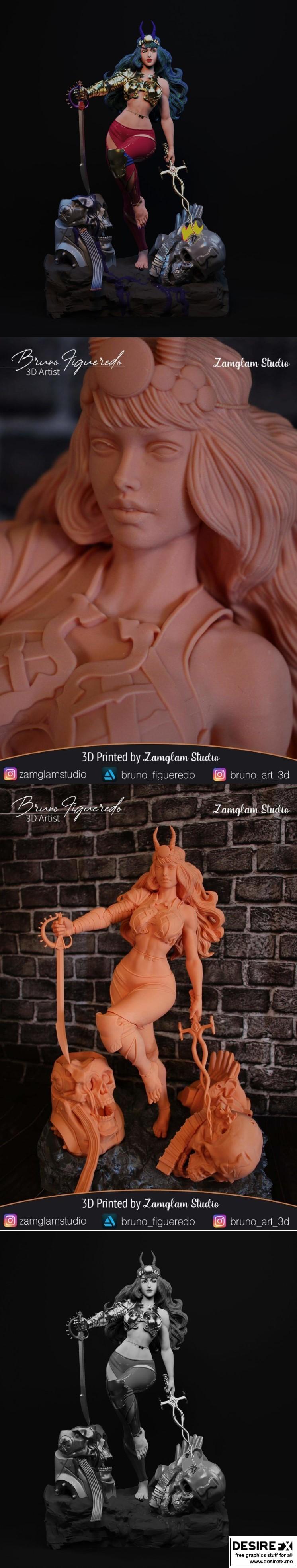 白女巫 - BrunoArt3D - 3D打印模型|White Witch – BrunoArt3D – 3d print model